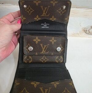 Rare Louis Vuitton Monogram Macassar Tri-Fold Wallet Brown Black Unisex